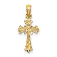 14K Engraved Small Cross w/ X  Center Charm-K8348