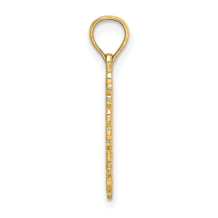 14K Cut-Out Delicate Cross Charm-K8352
