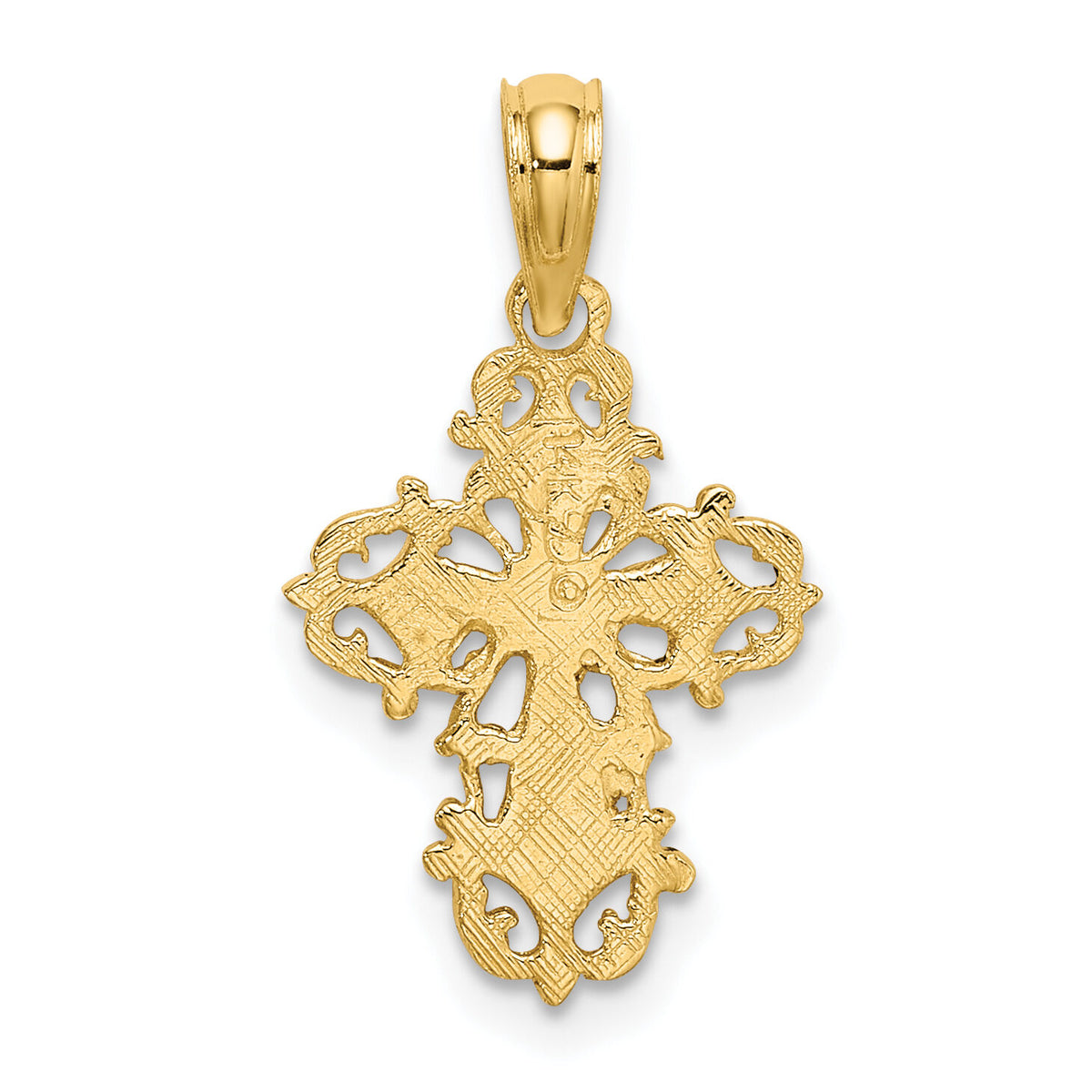 14K Cut-Out Delicate Cross Charm-K8352