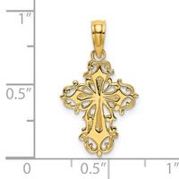 14K Cut-Out Delicate Cross Charm-K8352