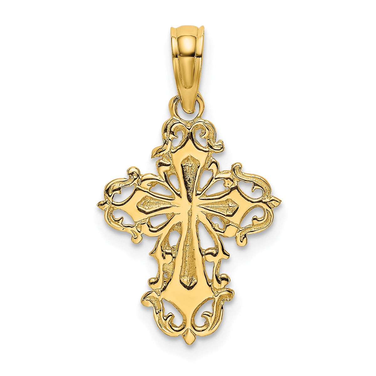 14K Cut-Out Delicate Cross Charm-K8352