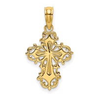 14K Cut-Out Delicate Cross Charm-K8352