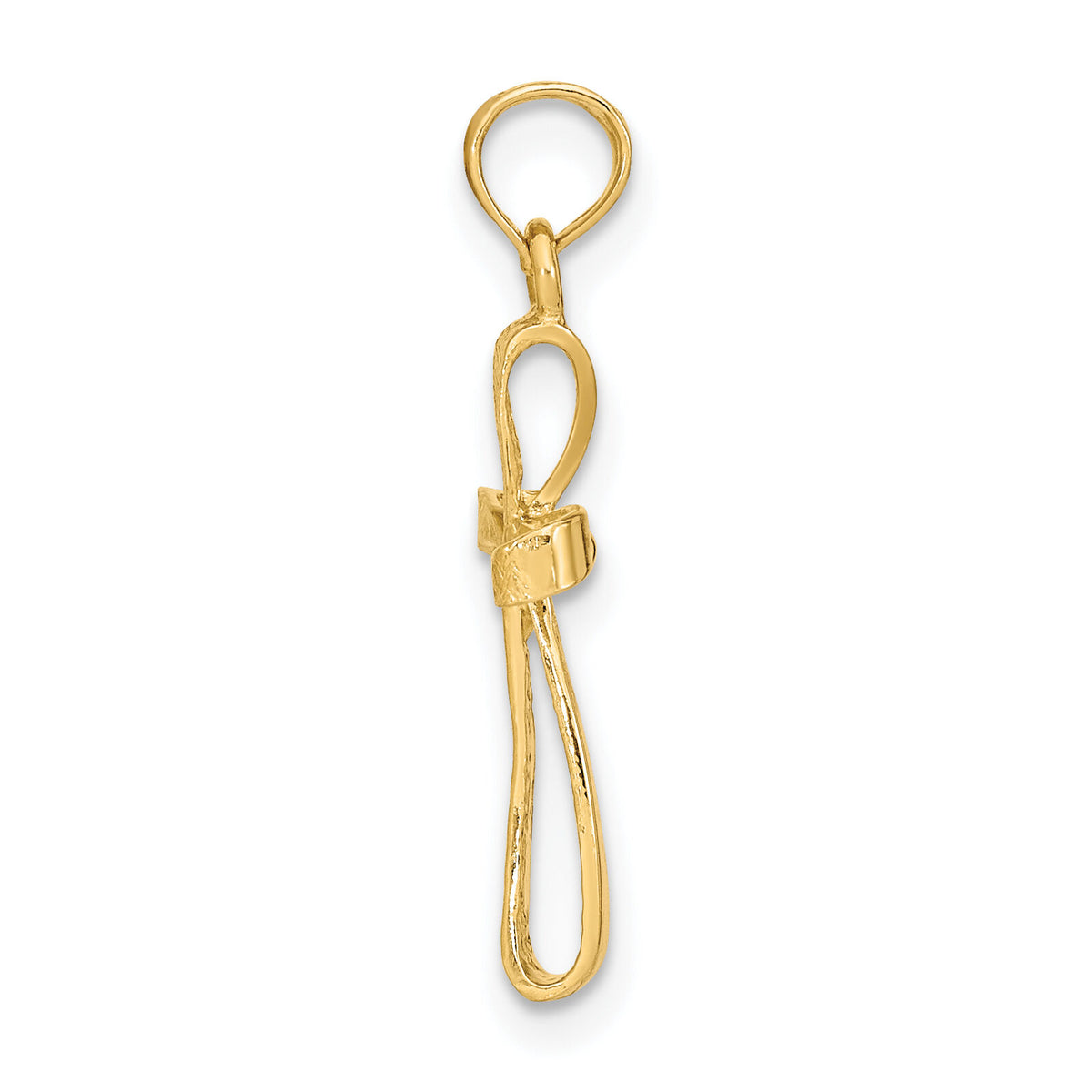 14K 3-D Engraved Polished Twisted Cross Charm-K8353