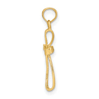 14K 3-D Engraved Polished Twisted Cross Charm-K8353
