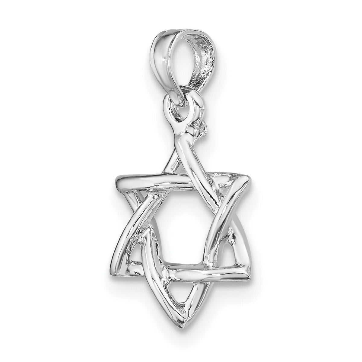 14K White Gold Polished Star Of David Charm-K8356W