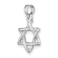 14K White Gold Polished Star Of David Charm-K8356W