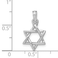 14K White Gold Polished Star Of David Charm-K8356W