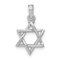 14K White Gold Polished Star Of David Charm-K8356W