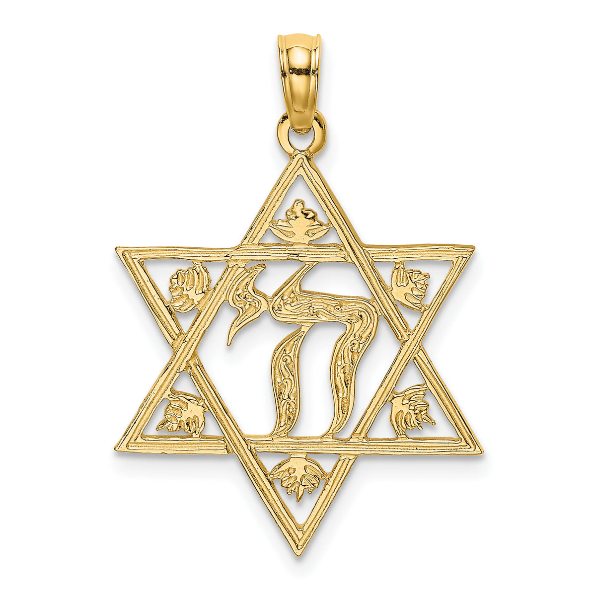 14K Textured Star Of David Charm-K8359