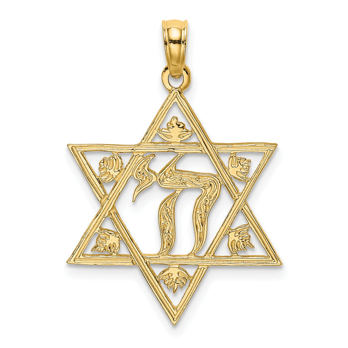 14K Textured Star Of David Charm-K8359