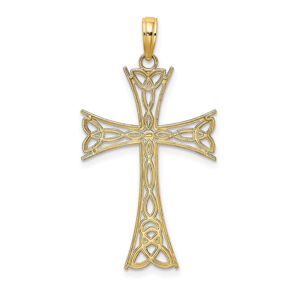 14K Polished Celtic Knot Cross Charm-K8360