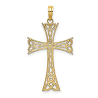 14K Polished Celtic Knot Cross Charm-K8360