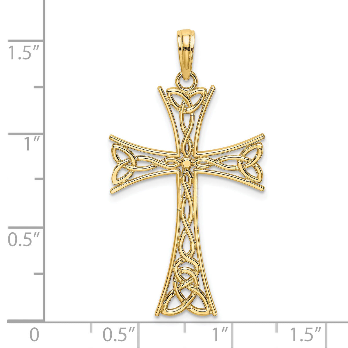 14K Polished Celtic Knot Cross Charm-K8360