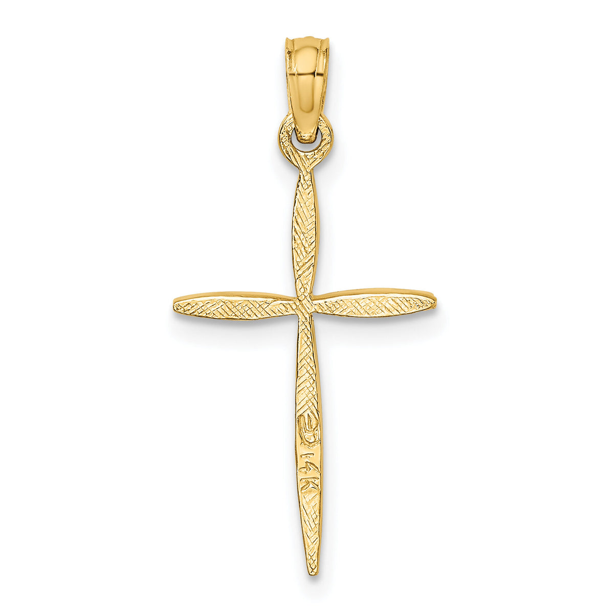 14K D/C with Tapered Ends Cross Charm-K8363