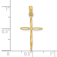 14K D/C with Tapered Ends Cross Charm-K8363