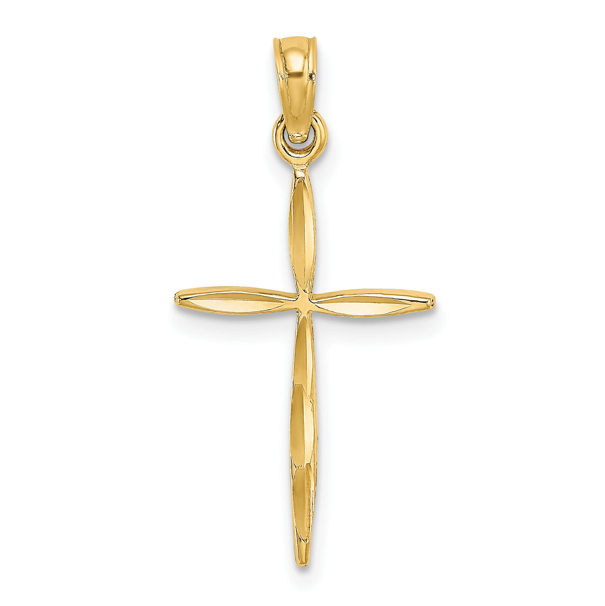 14K D/C with Tapered Ends Cross Charm-K8363