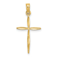 14K D/C with Tapered Ends Cross Charm-K8363