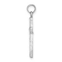 14K White Gold D/C with Tapered Ends Cross Charm-K8363W