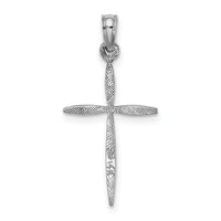 14K White Gold D/C with Tapered Ends Cross Charm-K8363W