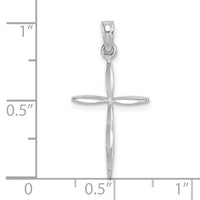 14K White Gold D/C with Tapered Ends Cross Charm-K8363W