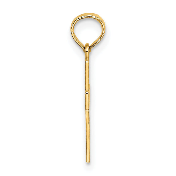 14K Small Textured Cross Charm-K8365