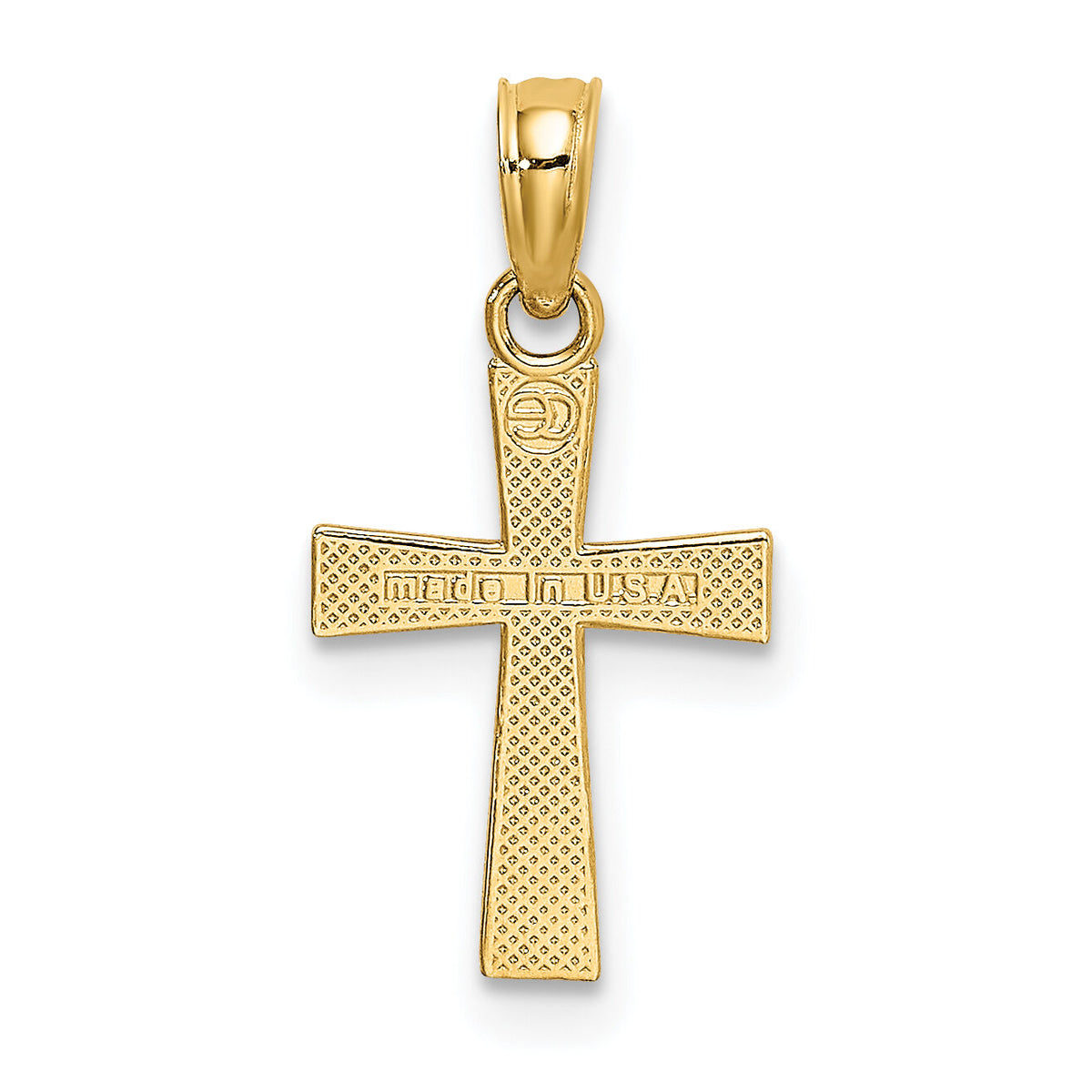 14K Small Textured Cross Charm-K8365