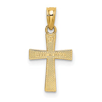 14K Small Textured Cross Charm-K8365