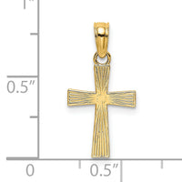 14K Small Textured Cross Charm-K8365