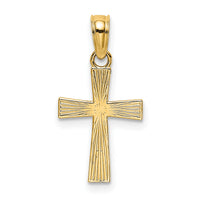 14K Small Textured Cross Charm-K8365