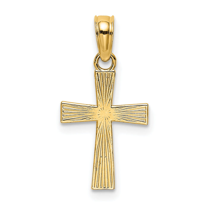 14K Small Textured Cross Charm-K8365