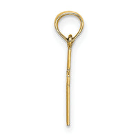 14K Polished Mini Cross w/ Heart Charm-K8367