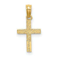14K Polished Mini Cross w/ Heart Charm-K8367