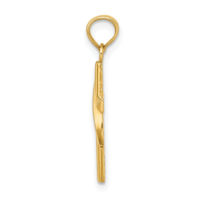 14K Polished W/ Banner Cross Charm-K8371