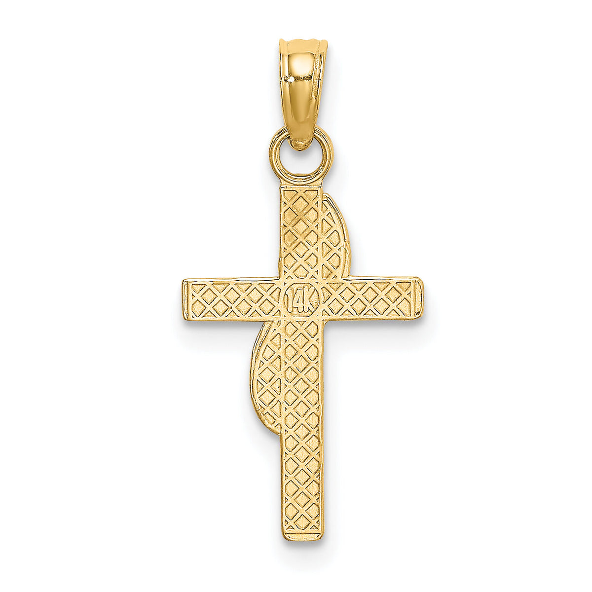 14K Polished W/ Banner Cross Charm-K8371