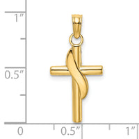 14K Polished W/ Banner Cross Charm-K8371
