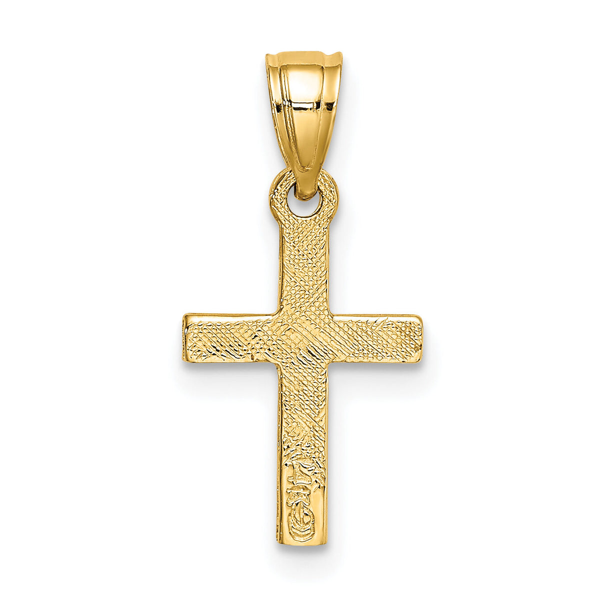 14K Diamond Shape Center Mini Cross Charm-K8373
