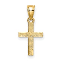 14K Diamond Shape Center Mini Cross Charm-K8373