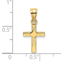 14K Diamond Shape Center Mini Cross Charm-K8373