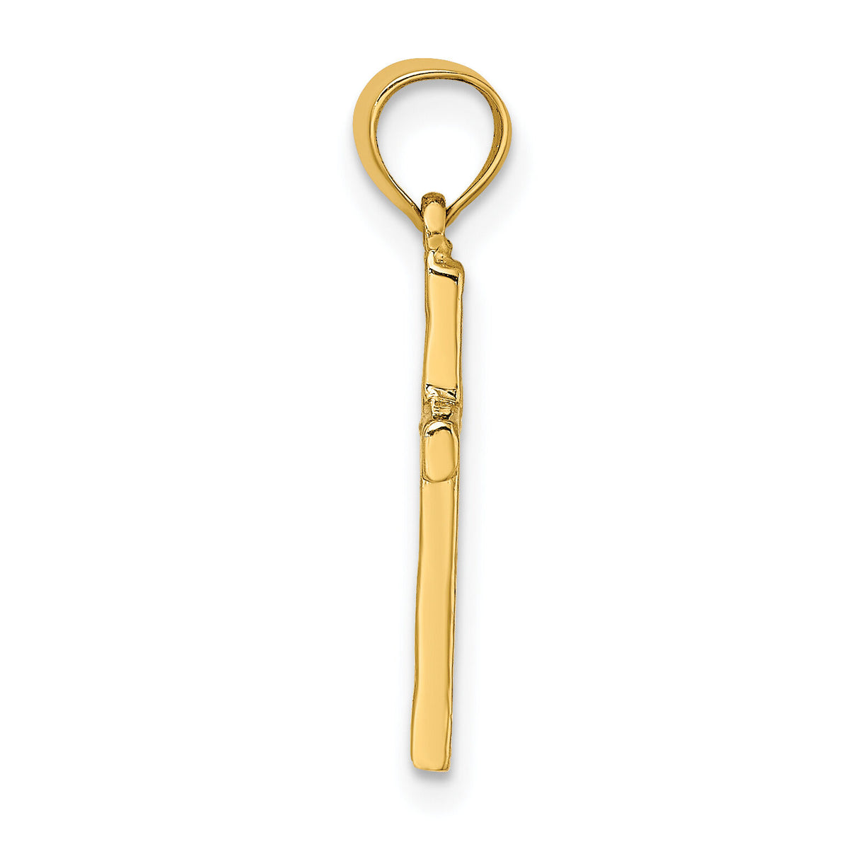 14K Polished and Engraved Cross W/ Heart Center Charm-K8374