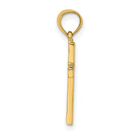 14K Polished and Engraved Cross W/ Heart Center Charm-K8374