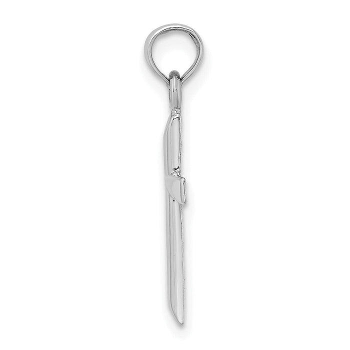 14K White Gold Polished Cross Charm-K8375W