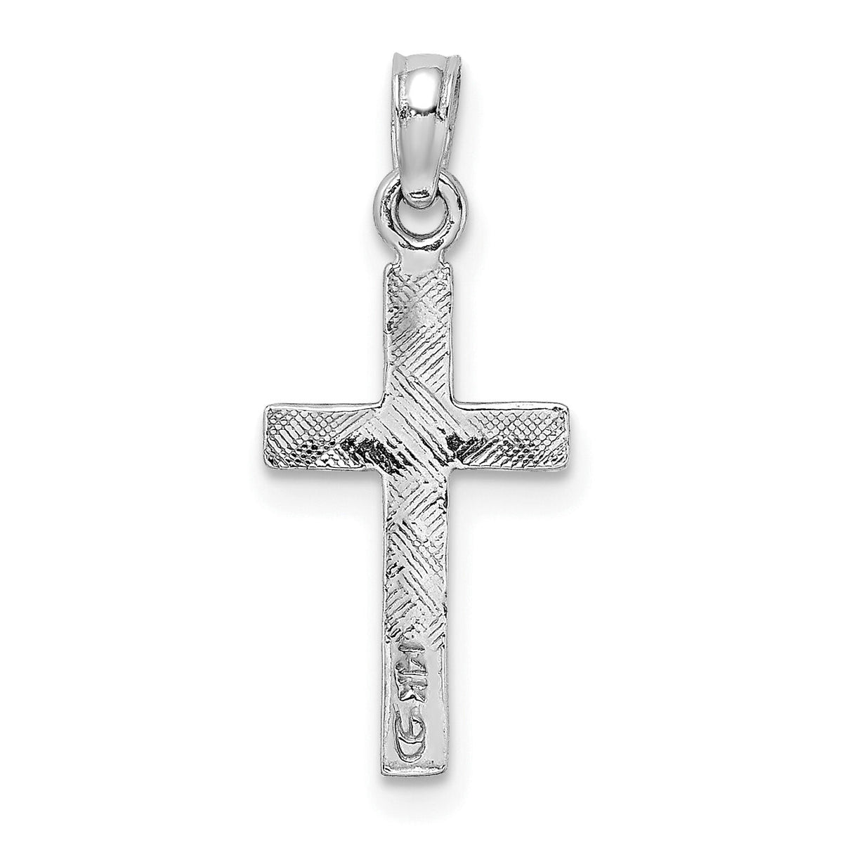 14K White Gold Polished Cross Charm-K8375W