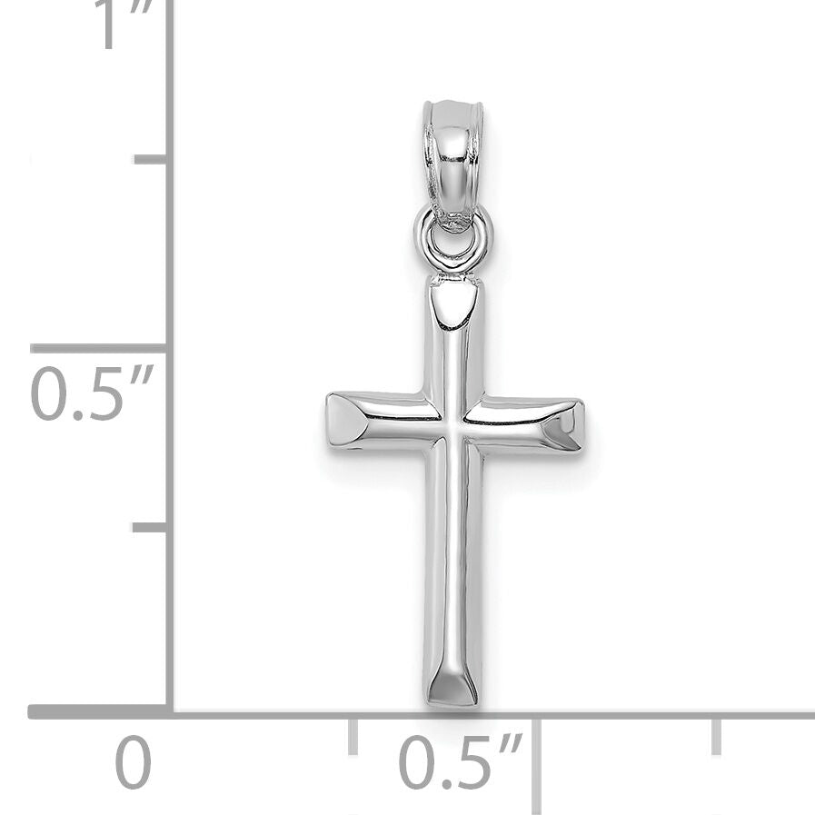 14K White Gold Polished Cross Charm-K8375W