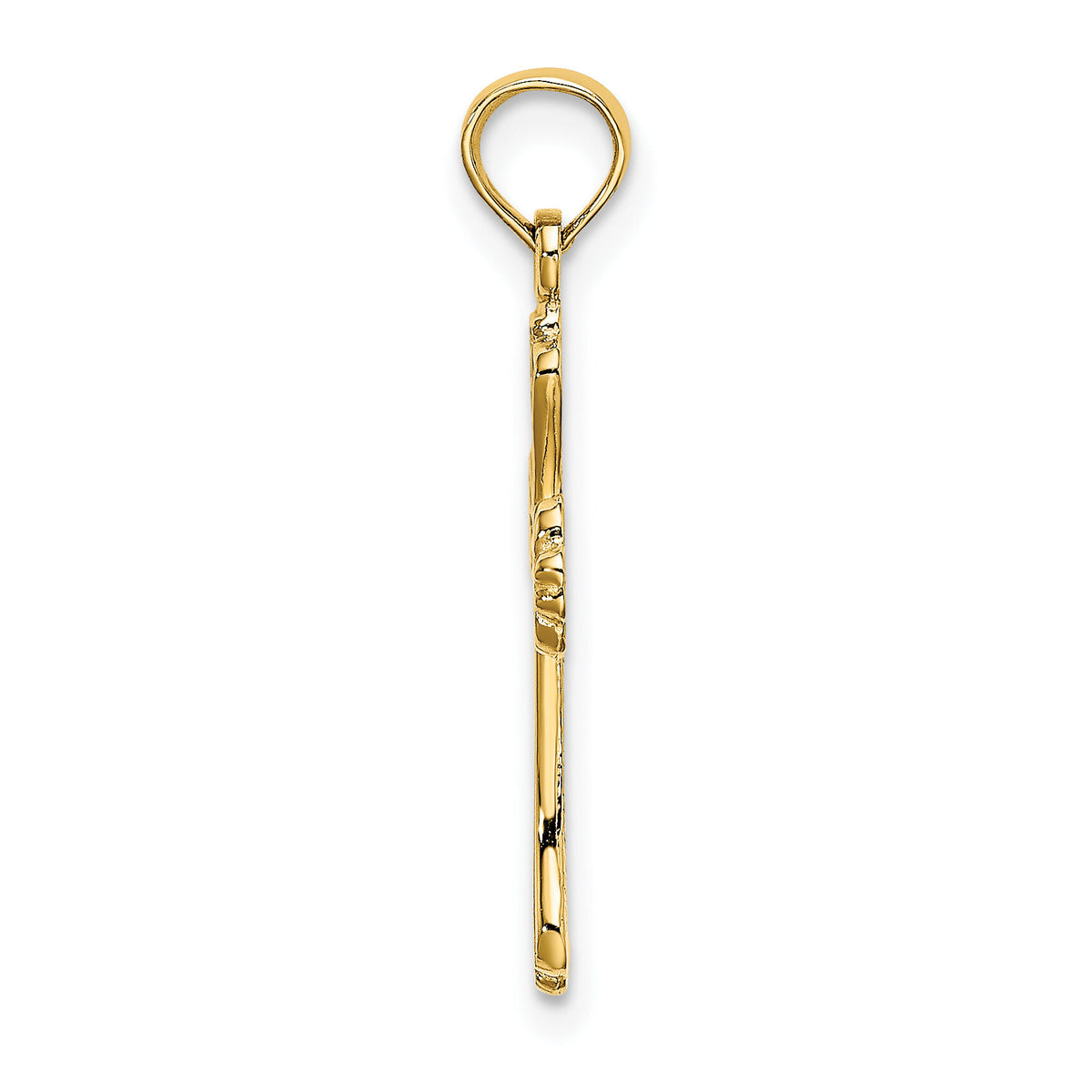 14K Polished Engraved Cross Charm-K8376