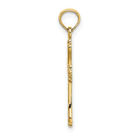 14K Polished Engraved Cross Charm-K8376