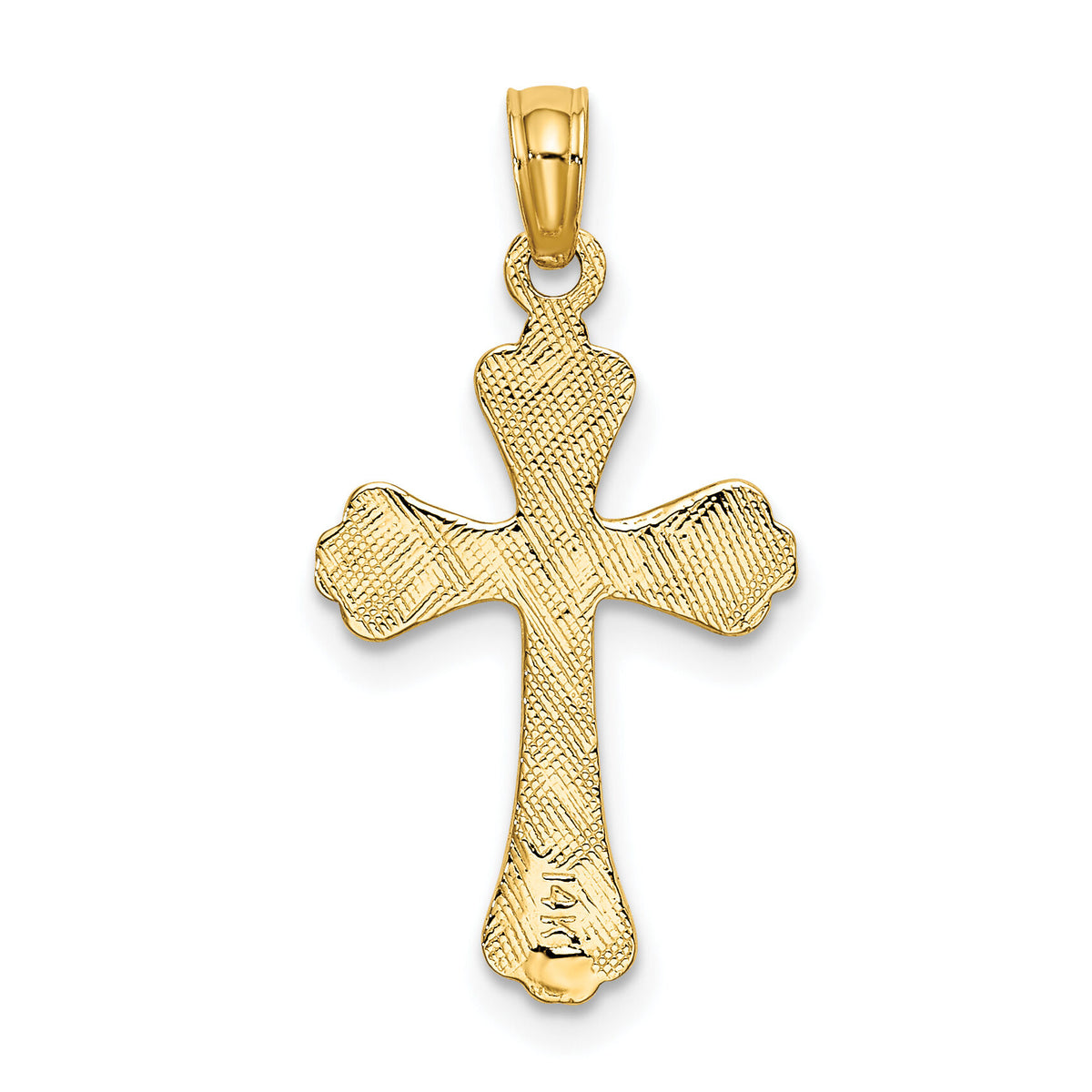 14K Polished Engraved Cross Charm-K8376