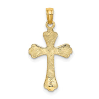 14K Polished Engraved Cross Charm-K8376