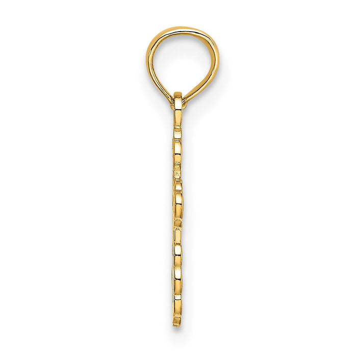 14K Mini Eastern Orthodox Cross Charm-K8377