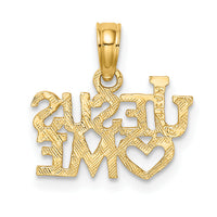 14K Polished / Engraved JESUS HEART ME Charm-K8379