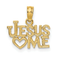 14K Polished / Engraved JESUS HEART ME Charm-K8379